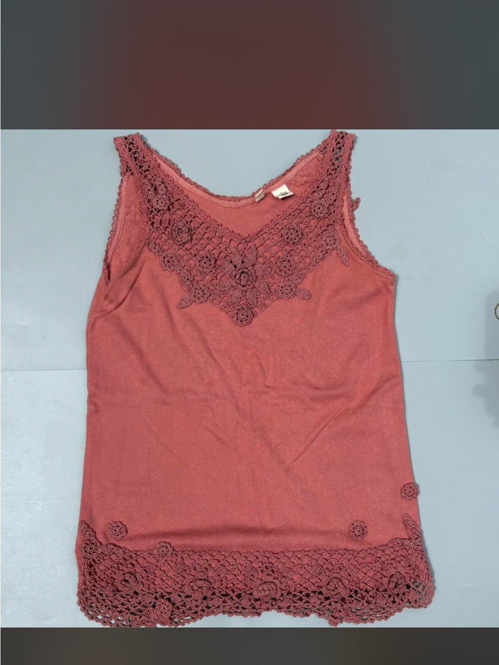 Anthropologie Crochet-Trim Camisole - Dusty Rose